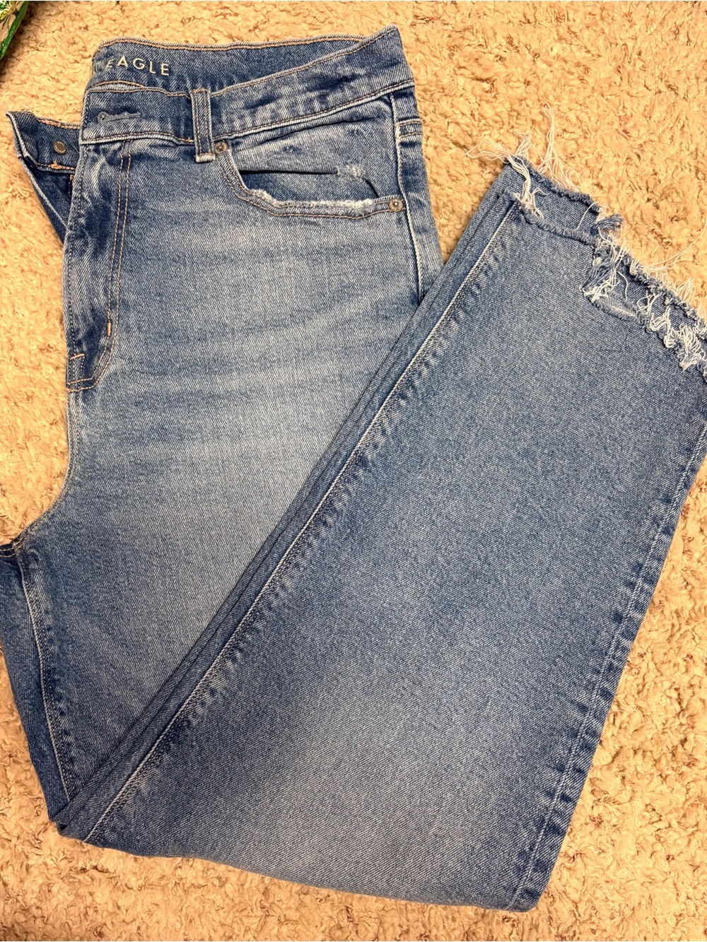 American Eagle High-Rise Cropped Jeans with Raw Hem